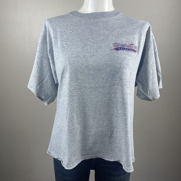 Vintage Fruit Of The Loom Womens Chicago Cubs Wrigley Field Embroidered Tee Larg - Picture 2 of 9